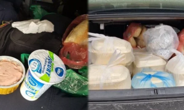 Nachdem der Mole viral wurde, füllen die Bürger Autos mit Lebensmitteln und trinken für Polizeibeamte in Nord