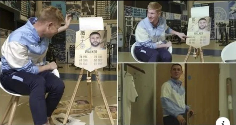 Reagimi i De Bruynes dhe Fodenit pasi e kuptuan se Kyle Walker e ka shpejtësinë 78 në FIFA 22, është brilant