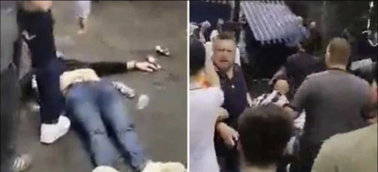 Fans is left unconscious of the shocks as violence passes between West Brom fans and Milwall