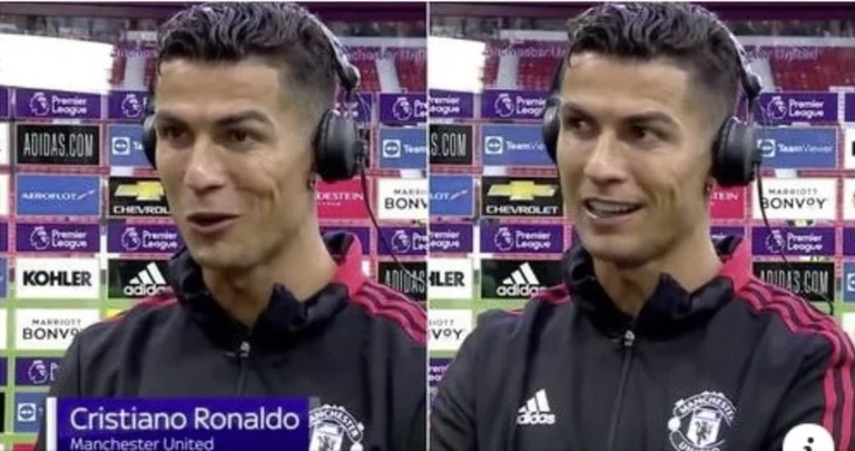 The atmosphere at Old Travel during CR7's interview after the match was simply electrifying.