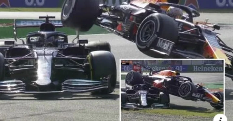 Terrible crash: Verstappen's Bolid ends up over Hamilton's