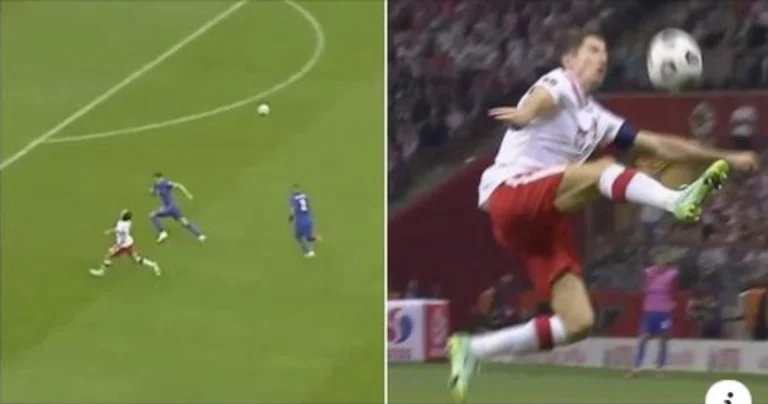 Robert Lewandowski destroyed gravity laws with this crazy airball touch