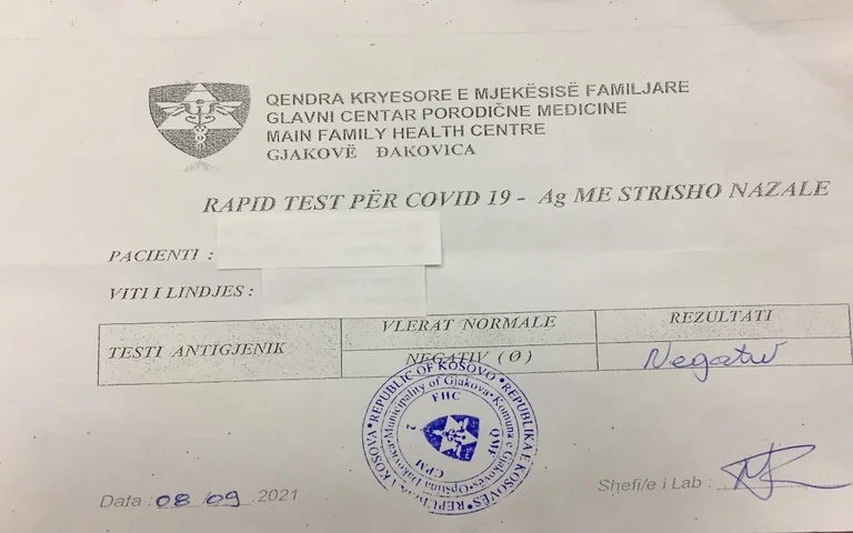 Police stop two people at the border, try to get out of Kosovo on counterfeit tests of Covid