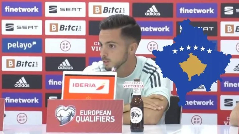 Sarabia doesn't say the name to Kosovo, when asked by journalist why I don't know the answer