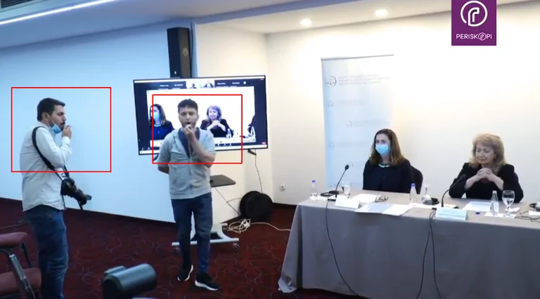 Dy persona në shenjë proteste me firshkëllima ia ndërprejnë konferencën kryetares së Speciales