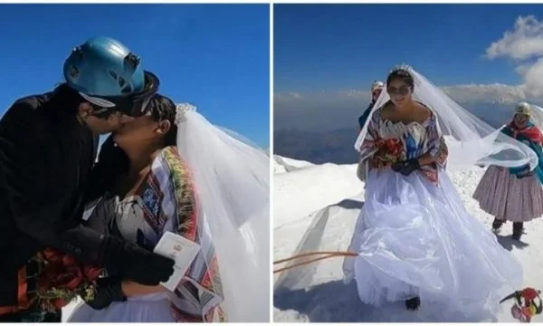 Martesë në mbi 6 mijë e 500 metra lartësi (Foto)