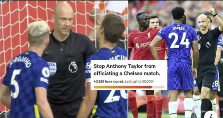 42 thousand signatures in the petition to suspend Anthony Taylor from the Chelsea games.
