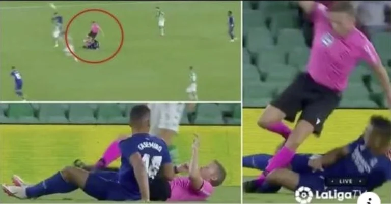 L'intervention de Casemiro au juge de jeu hier soir pourrait être la chose la plus bizarre que tu verras aujourd'hui.