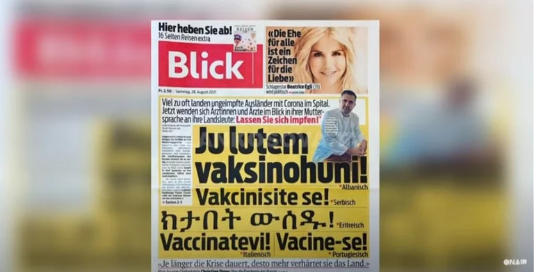 Schweizer Zeitung schreibt Albanien” Bitte vaccinate”