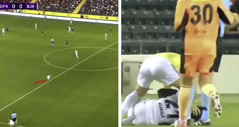 Momenti i frikshëm kur futbollisti i Besiktasit kolapsoi në fushë, lojtarët dhe stafi në panik
