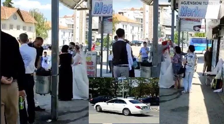 Nusja nga Presheva dhe dhëndri nga Podujeva bëjnë ‘dasmë’ në stacionin e autobusëve në Gjilan