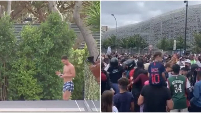 Derisa tifozët e PSG-së po e presin në aeroportin e Parisit, Messi shihet në pishinën e tij në Barcelonë