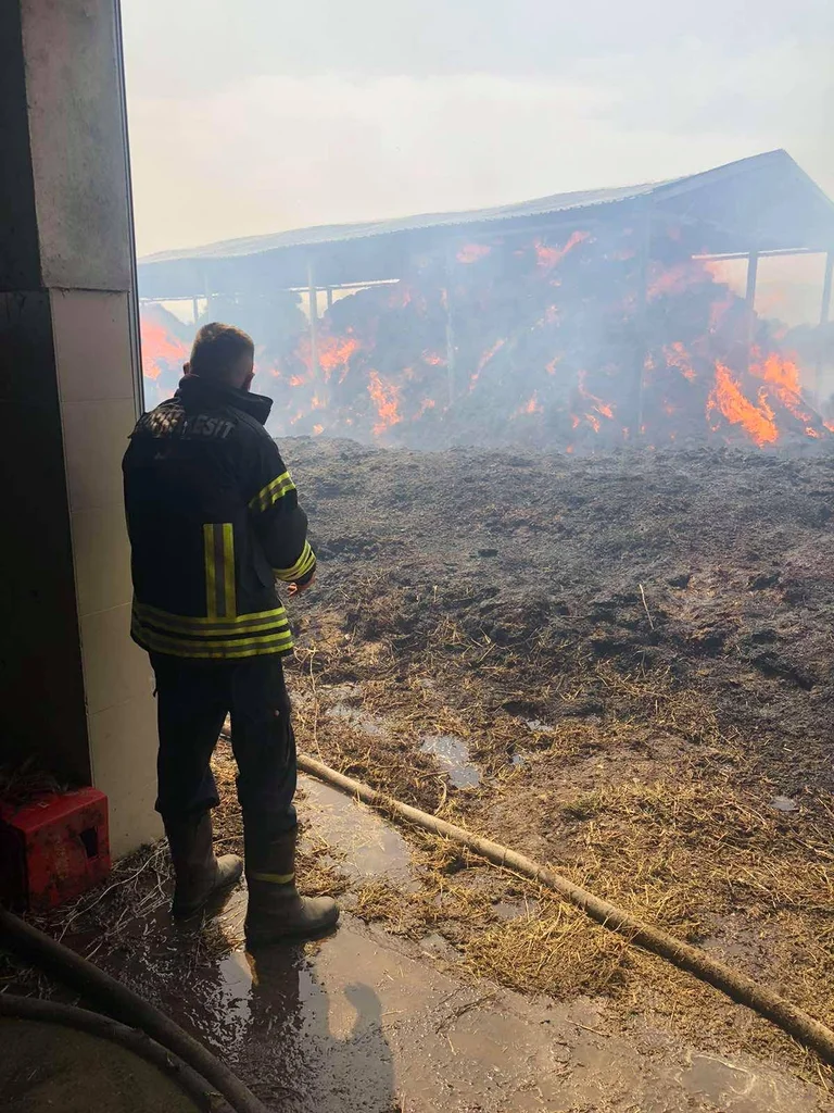 Les pompiers KEK éteindre le feu dans le village de Plemetin