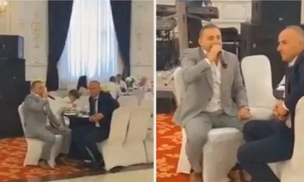 Lum Buroja, der geboren wurde...”, sang den Song für Hashim Thaci und andere bei einer Hochzeit