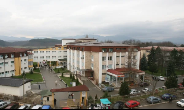 Security of the Gjakova Hospital under attack, photo showing blood