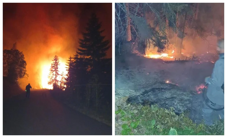 Vue troublante de Pec Rugova: Photo par le feu qui a frappé la zone