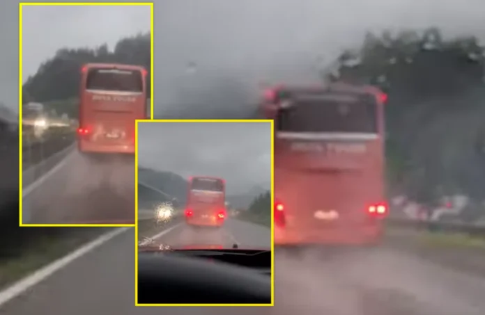 Shoferi i Deva Tours vozit autobusin deri në 120 km/h në Austri, nuk sinjalizon për ndërrim të korsisë