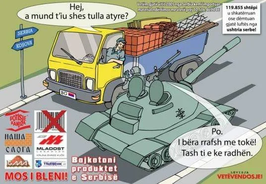 La célèbre affiche VV de l'opposition : “ “Oui, au sol, la ligne est votre”