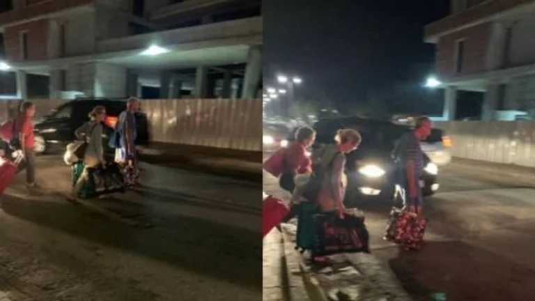 Un momento in cui i vacanzieri del Kosovo hanno preso le strade dopo il terremoto a Shengjin