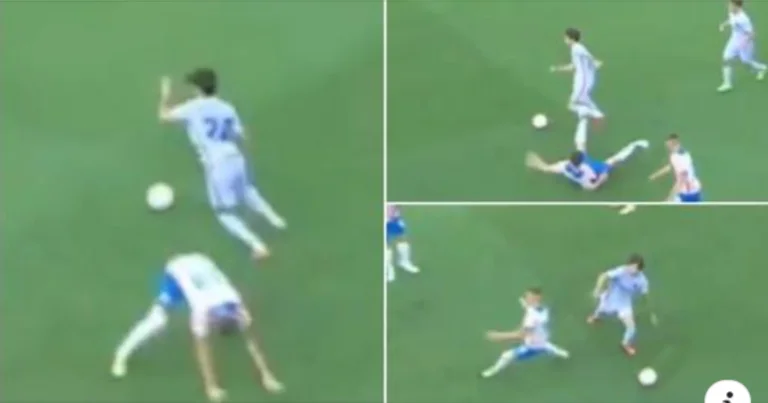 Alex Colado of Barcelona moved back to Messin for 10 seconds and absolutely destroyed Girona
