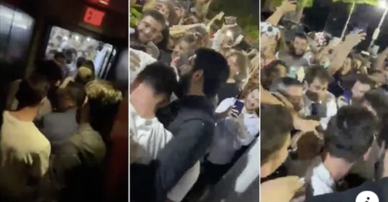 Pamje të çmendura të turmës që u mblodh në Majami, pasi e kuptuan se Messi po darkonte në një restaurant