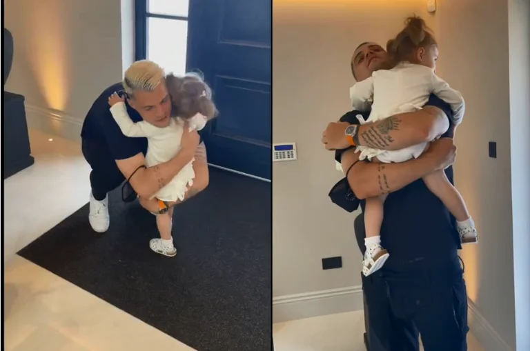 Jaka regresa después de seis semanas a casa, esperado de su hija