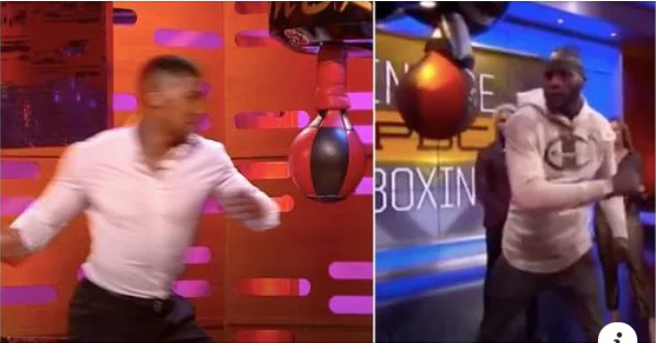 Mira lo que pasa cuando Joshua y Wilder golpearon la máquina de boxeo, ¿cuál de los más poderosos?