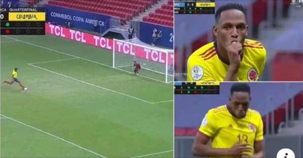 Yerry Mina ist nach dem Feiern viral geworden, ohne von allen Strafen im Viertelfinale von Copa Americas getroffen zu werden