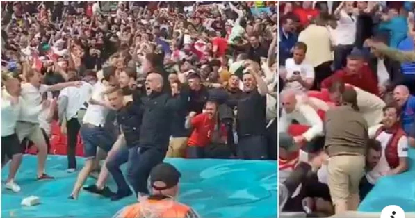 Video fascinuese e fansave anglezë duke humbur kokën pas golit të Sterlingut kundër Gjermanisë
