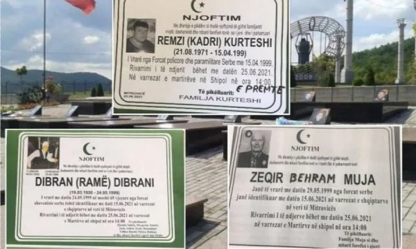 Cuatro desaparecidos de la última guerra en Kosovo serán enterrados hoy
