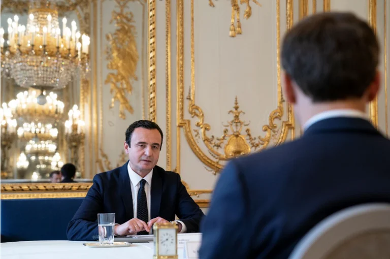 Bilder im Élysée-Palast, wo die Begegnung zwischen Kurt und Präsident Macron stattfindet