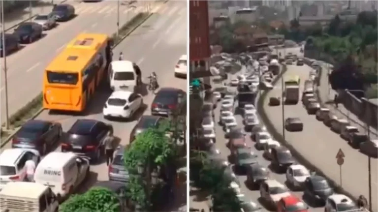 Un accidente entre el autobús y un coche en Pristina es causado por columnas en la calle APUB