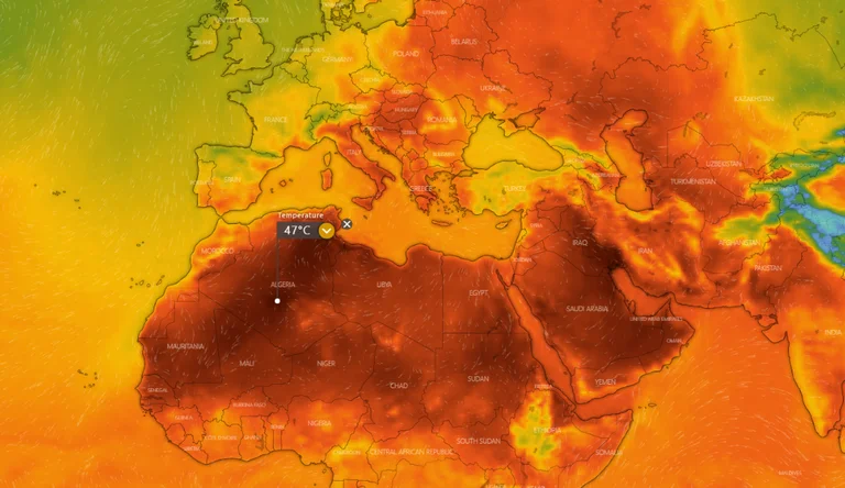 Le monde brûle : La température en Algérie atteint 47 degrés Celsius