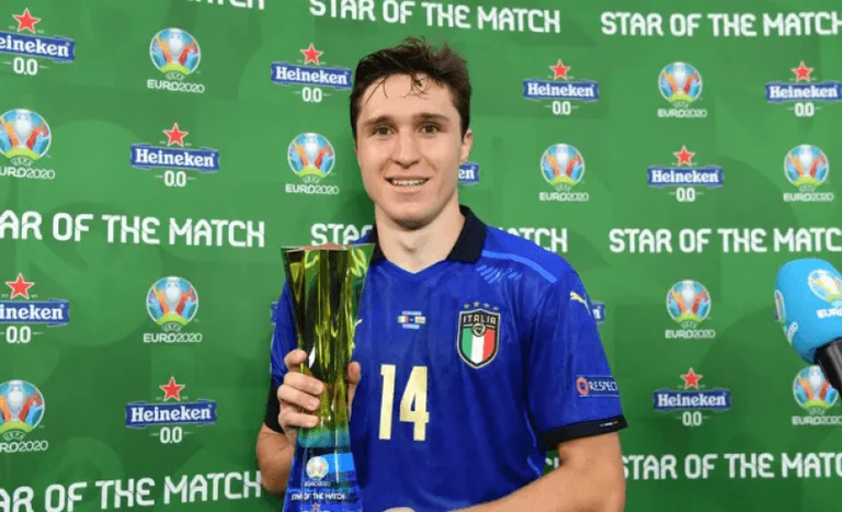 Federico Chiesa u shpall ‘Lojtari i Ndeshjes’ në përballjen Itali-Uells