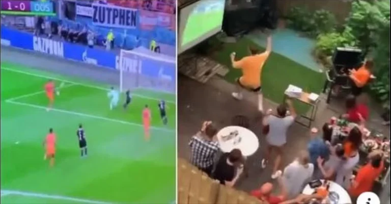 Tallja brutale e fansave holandezë me fqinjtë që po e shikonin ndeshjen 30 sekonda me vonesë