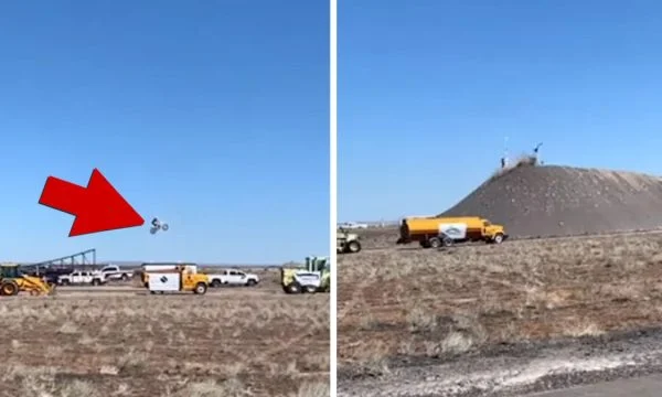 Motoçiklisti amerikan vdes gjatë përpjekjes për rekord (VIDEO)