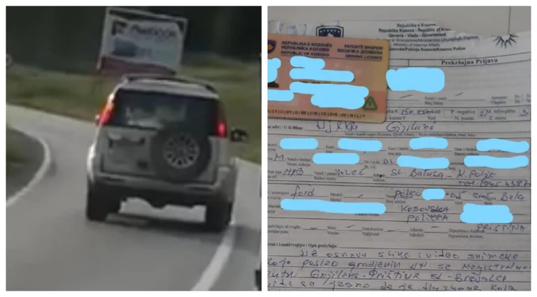Policia e gjobit edhe një pjesëtar të vetin, hyri në tejkalim në vijë të plotë