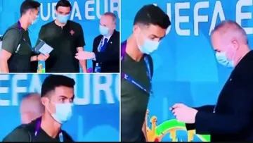 El trabajador de seguridad aquí no tiene idea de quién es Ronaldo: pide su identificación para dejarlo entrar en el estadio