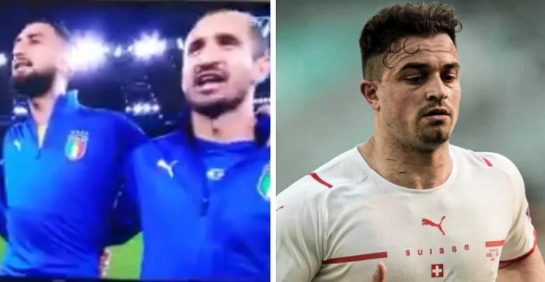Lojtarët italianë e këndojnë si të çmendur himnin, Shaqiri i vetmi te Zvicra që e vuri dorën në zemër