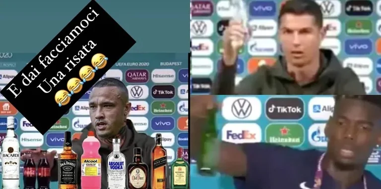 ​Nainggolan bën shaka me Ronaldon dhe Pogban që larguan Coca Colat dhe birrën nga tavolina