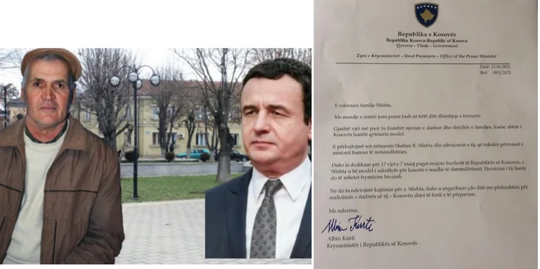 Kurti nderon mësuesin kosovar Shaban Sfishta, i cili punoi 17 vjet pa marrë pagë