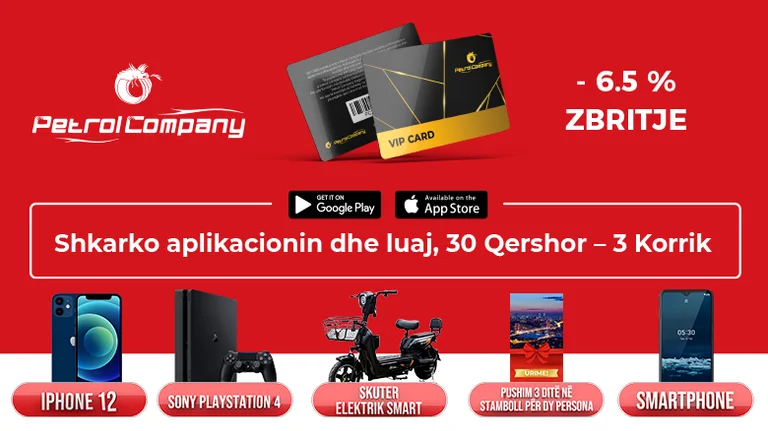 Në Petrol Company nga data 30 Qershor – 3 Korrik dhurohen super shpërblime: Iphone 12, Sony Playstation 4, Scooter Elektrik Smart, Pushim në Stamboll e deri tek Banesa në fund të vitit
