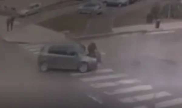 Momenti kur vetura shkel një këmbësor midis zebrave (Video)