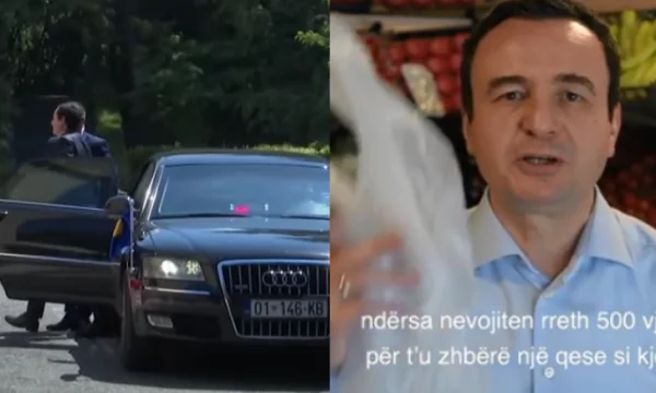 Kurti shkoi në Tiranë me veturën luksoze Audi A8: Çukat, kodrat, brinjat, gërxhet e Shqipërisë çuditen