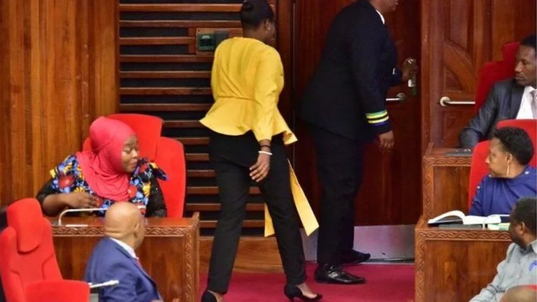 The MP in Tanzania is expelled from the hearing because she has pants on, her colleagues react