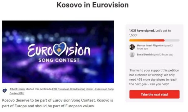 Demande d'adhésion du Kosovo à l'Eurovision lancée, soutien des citoyens requis