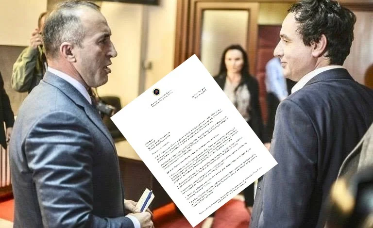 Ecco la lettera di Haradinaj a Kurti il 6 maggio