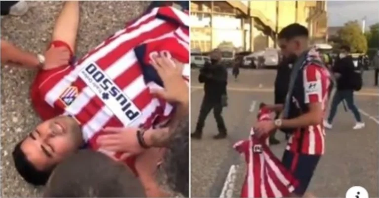 Yannick Carrasco a prêté attention aux fans blessés après que la police a arrêté la fête du titre.
