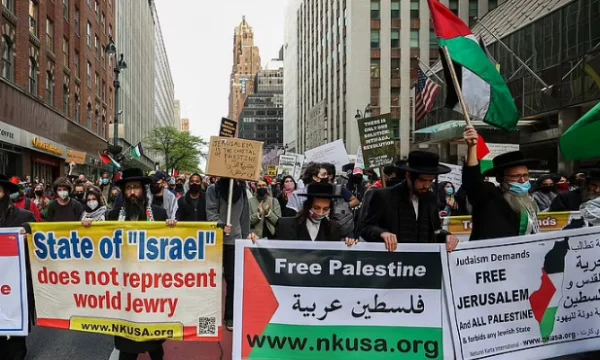Algunos judíos en Nueva York y Washington protestan en apoyo de Palestina