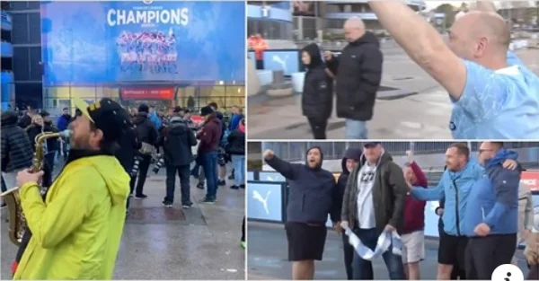 Man City Champion von PL, die schreckliche Partei der Clubfans beginnt brutale Auseinandersetzung mit ihnen